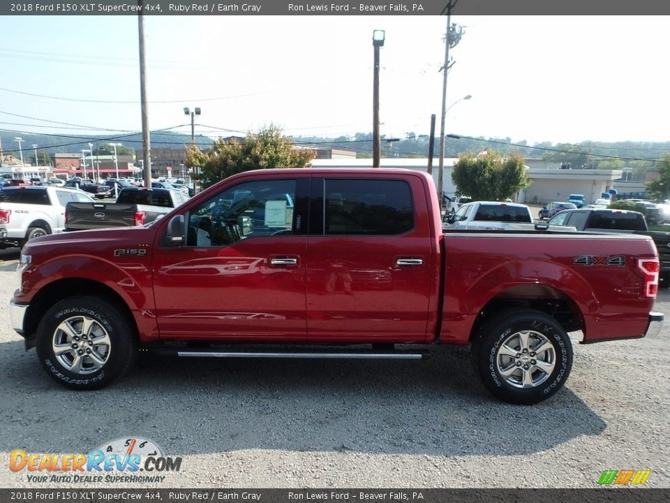 2018 Ford F150 XLT SuperCrew 4x4 Ruby Red / Earth Gray Photo #5