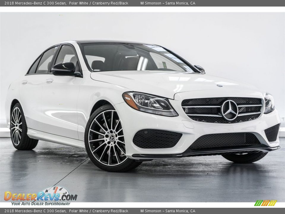 2018 Mercedes-Benz C 300 Sedan Polar White / Cranberry Red/Black Photo #12