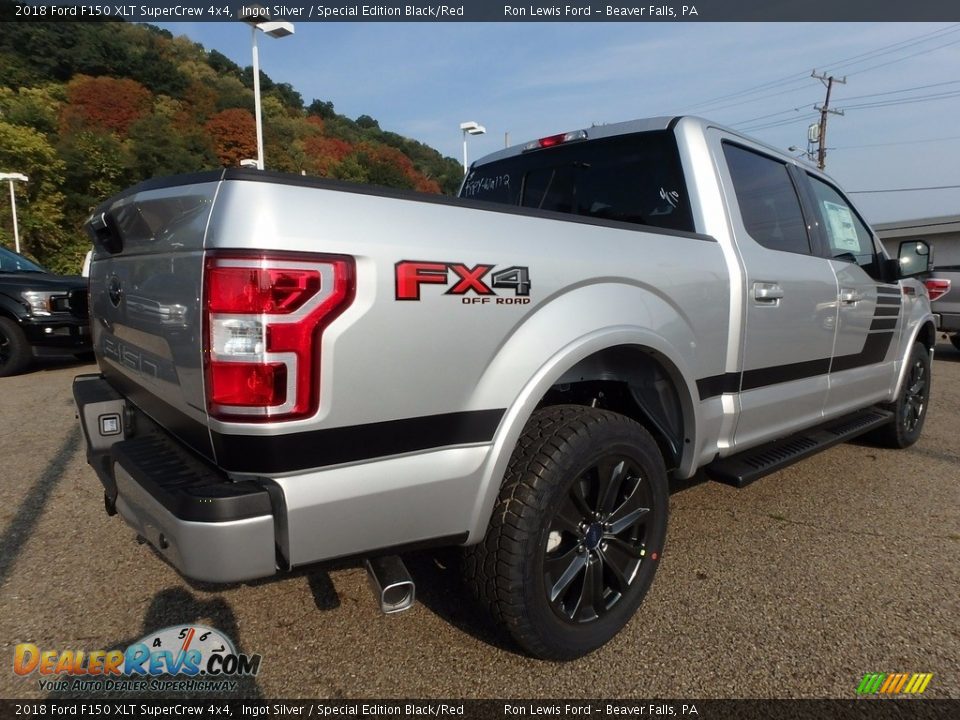 2018 Ford F150 XLT SuperCrew 4x4 Ingot Silver / Special Edition Black/Red Photo #2