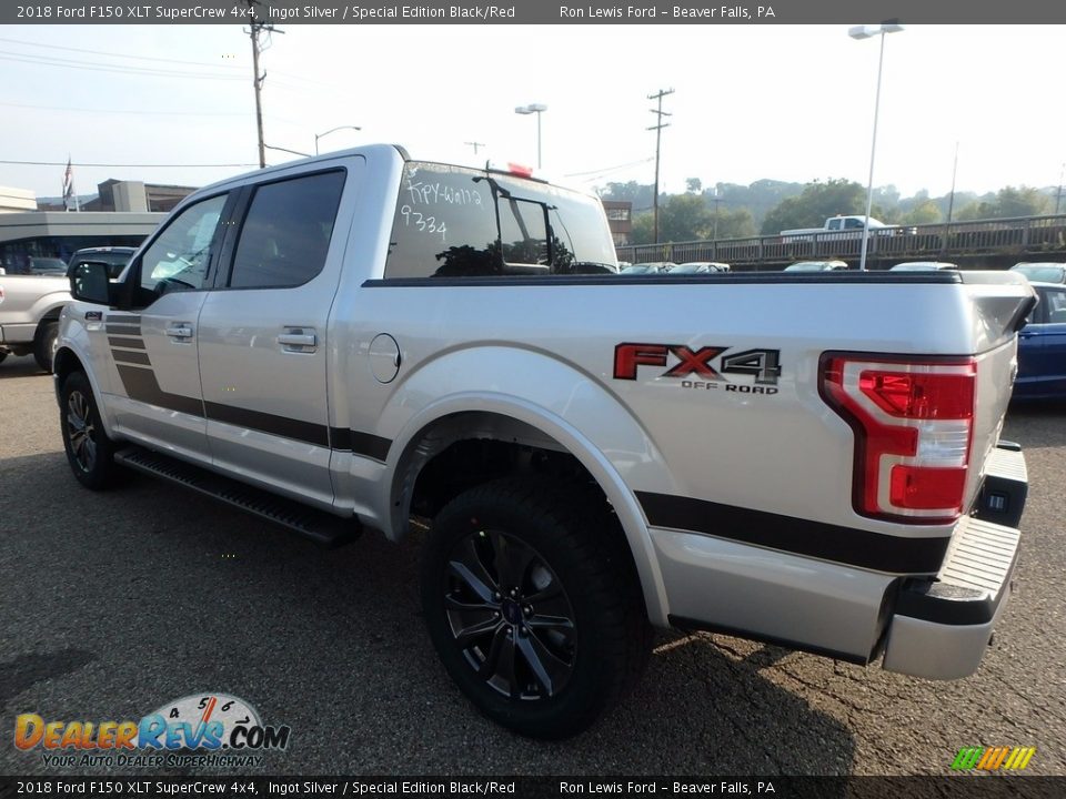 2018 Ford F150 XLT SuperCrew 4x4 Ingot Silver / Special Edition Black/Red Photo #4