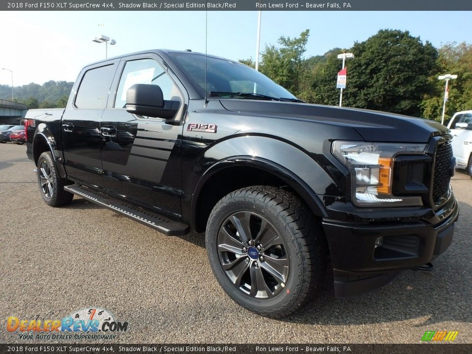 2018 Ford F150 XLT SuperCrew 4x4 Shadow Black / Special Edition Black/Red Photo #8