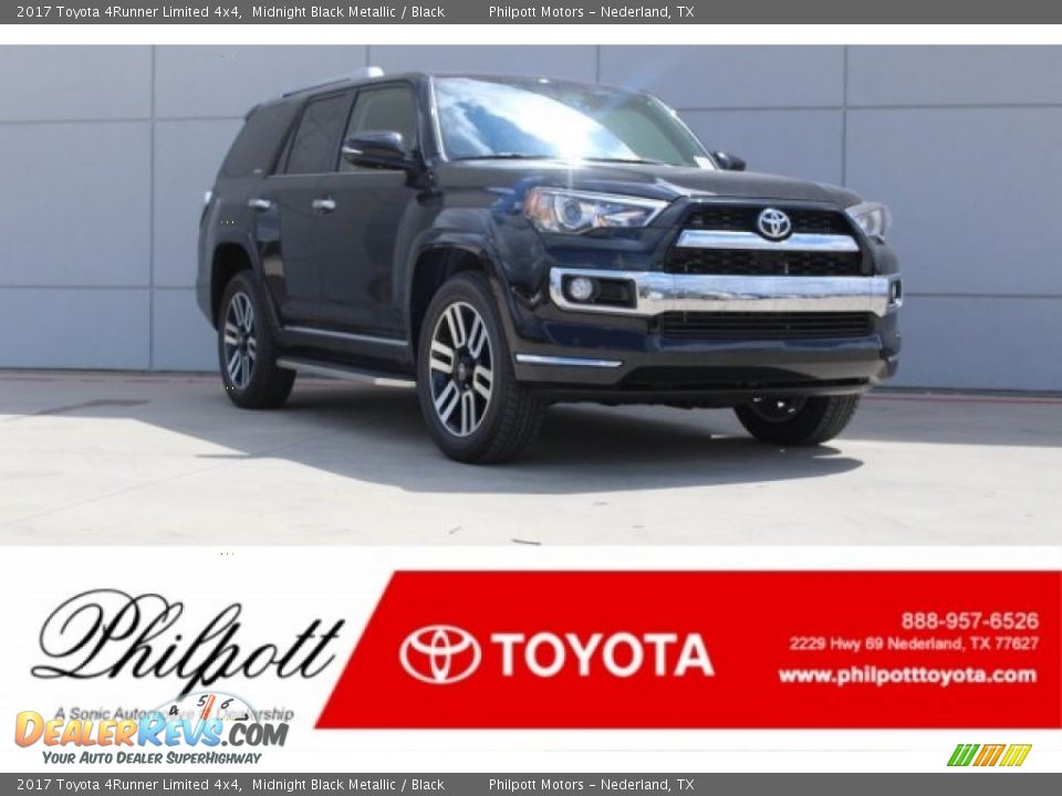 2017 Toyota 4Runner Limited 4x4 Midnight Black Metallic / Black Photo #1