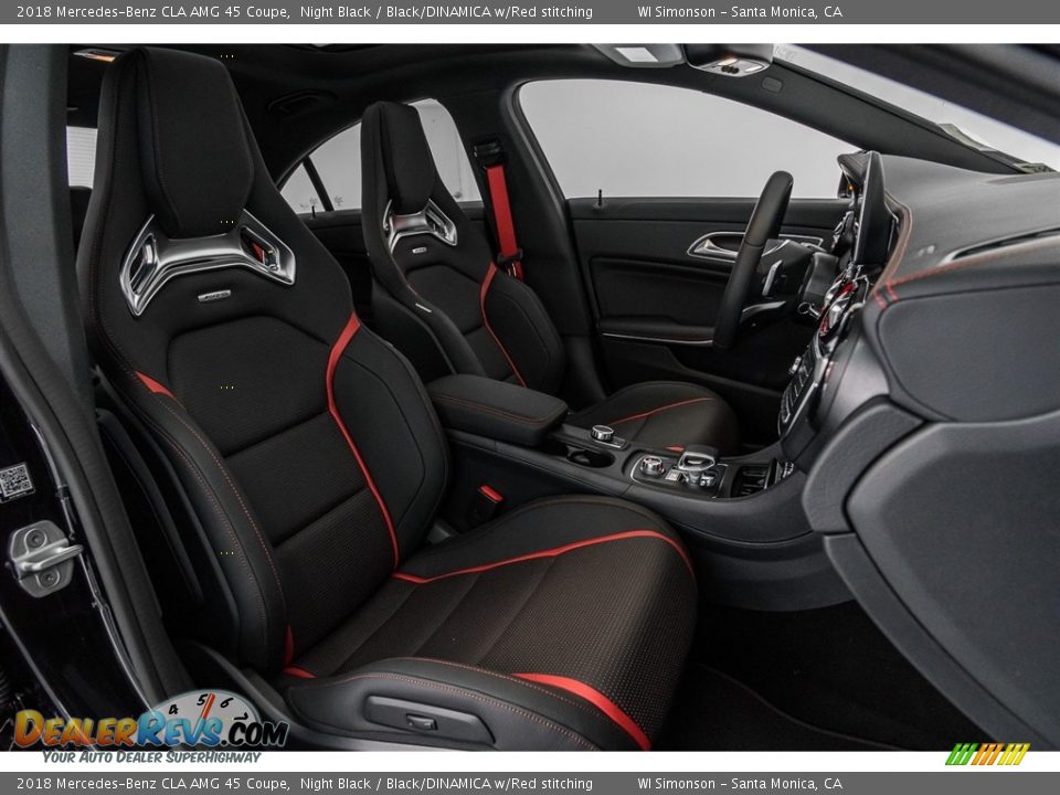 2018 Mercedes-Benz CLA AMG 45 Coupe Night Black / Black/DINAMICA w/Red stitching Photo #2