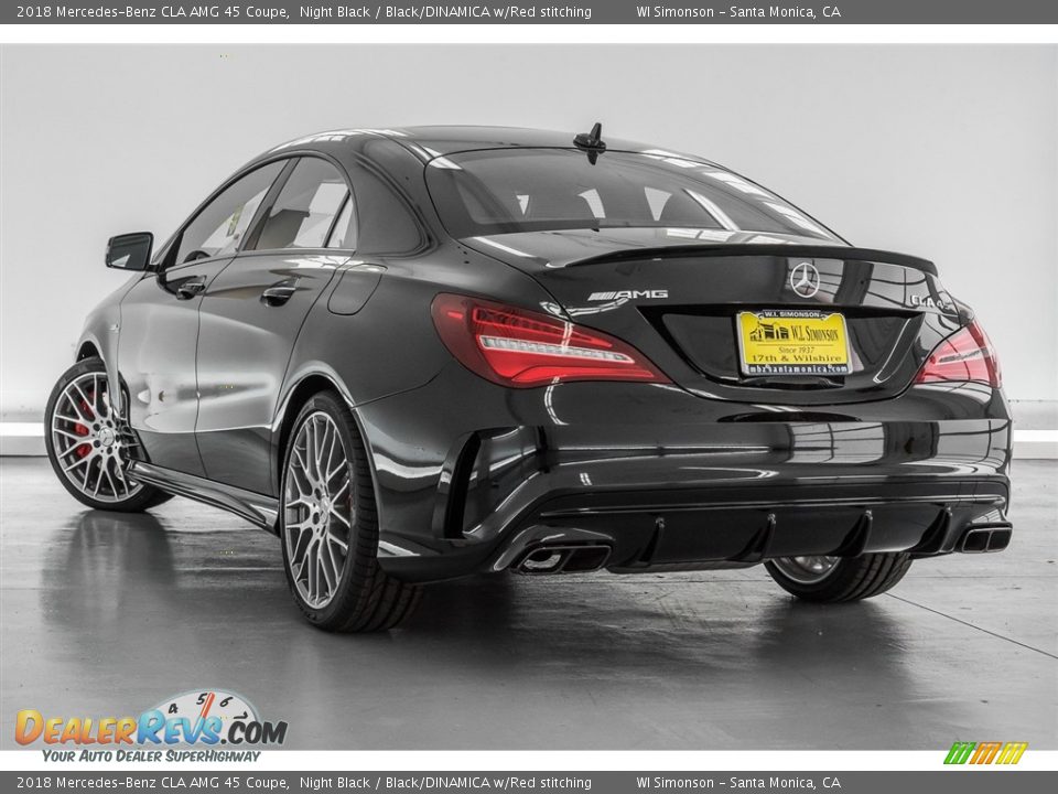 2018 Mercedes-Benz CLA AMG 45 Coupe Night Black / Black/DINAMICA w/Red stitching Photo #3