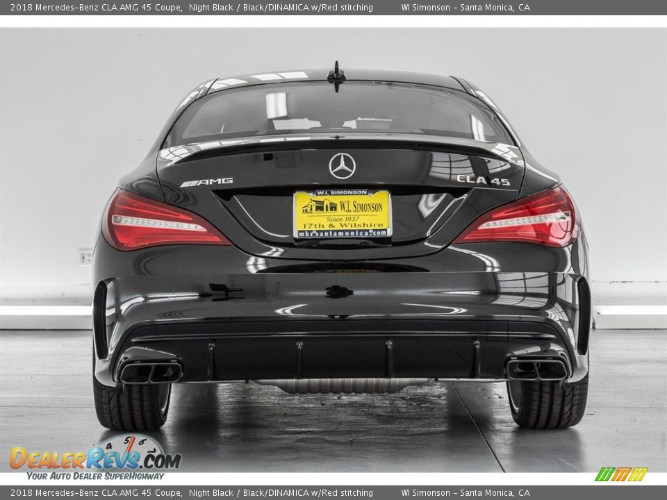 2018 Mercedes-Benz CLA AMG 45 Coupe Night Black / Black/DINAMICA w/Red stitching Photo #4