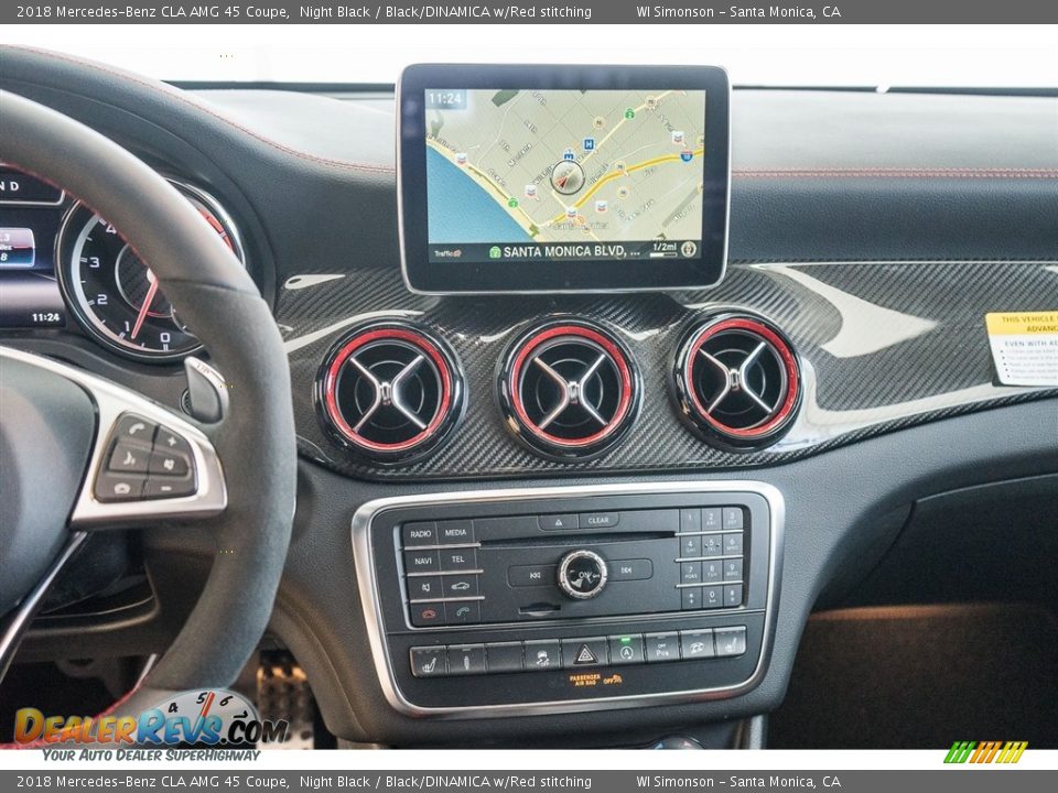 2018 Mercedes-Benz CLA AMG 45 Coupe Night Black / Black/DINAMICA w/Red stitching Photo #5