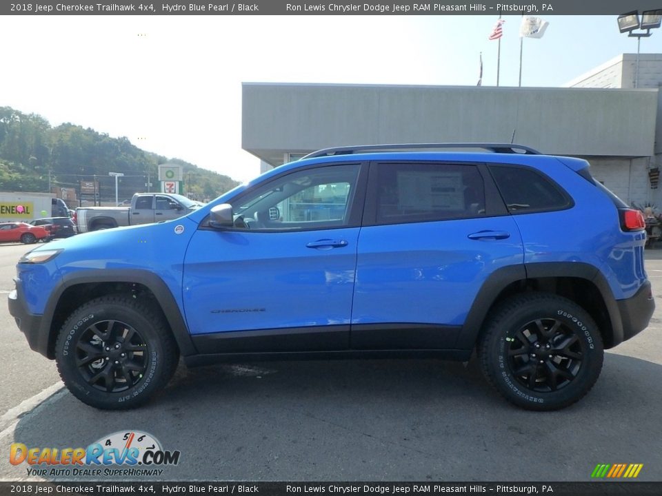 2018 Jeep Cherokee Trailhawk 4x4 Hydro Blue Pearl / Black Photo #2