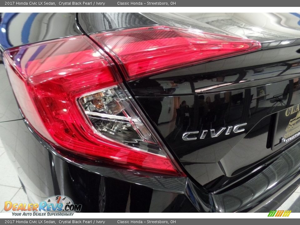 2017 Honda Civic LX Sedan Crystal Black Pearl / Ivory Photo #9