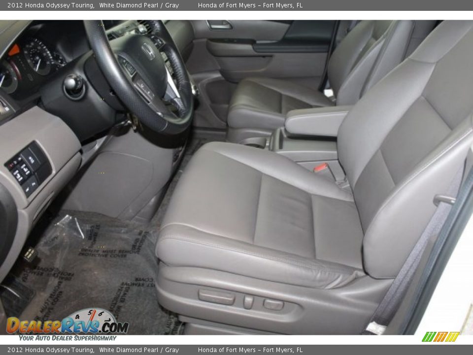 2012 Honda Odyssey Touring White Diamond Pearl / Gray Photo #12