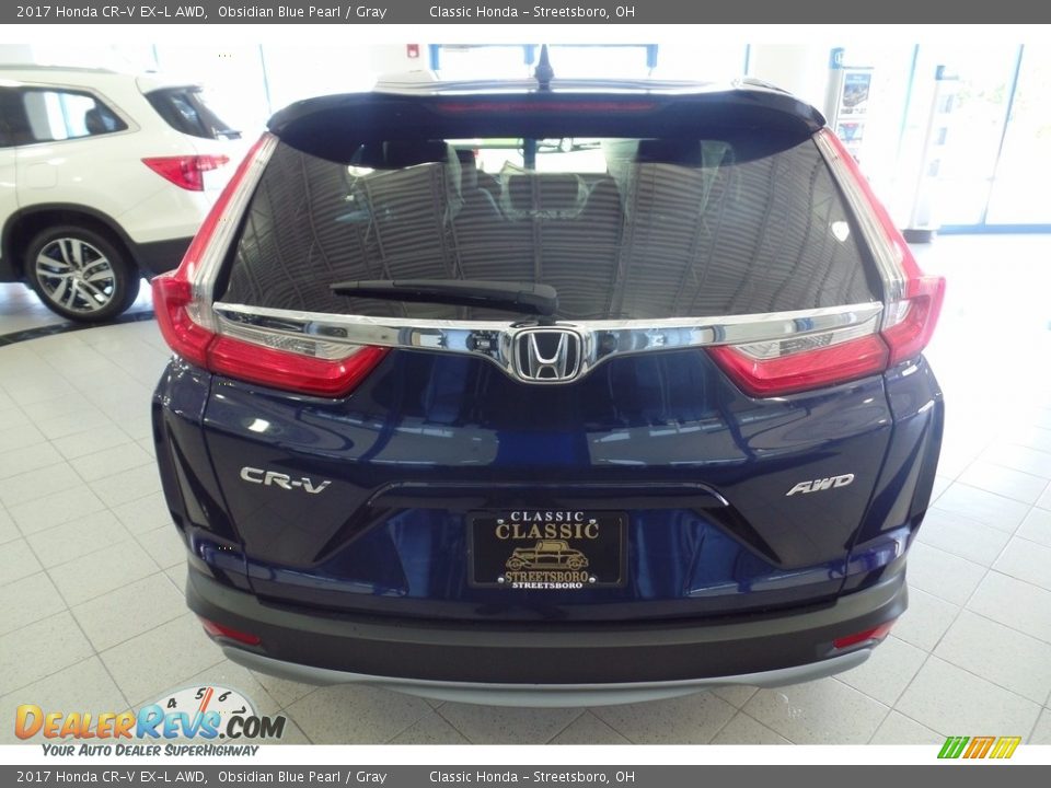 2017 Honda CR-V EX-L AWD Obsidian Blue Pearl / Gray Photo #4