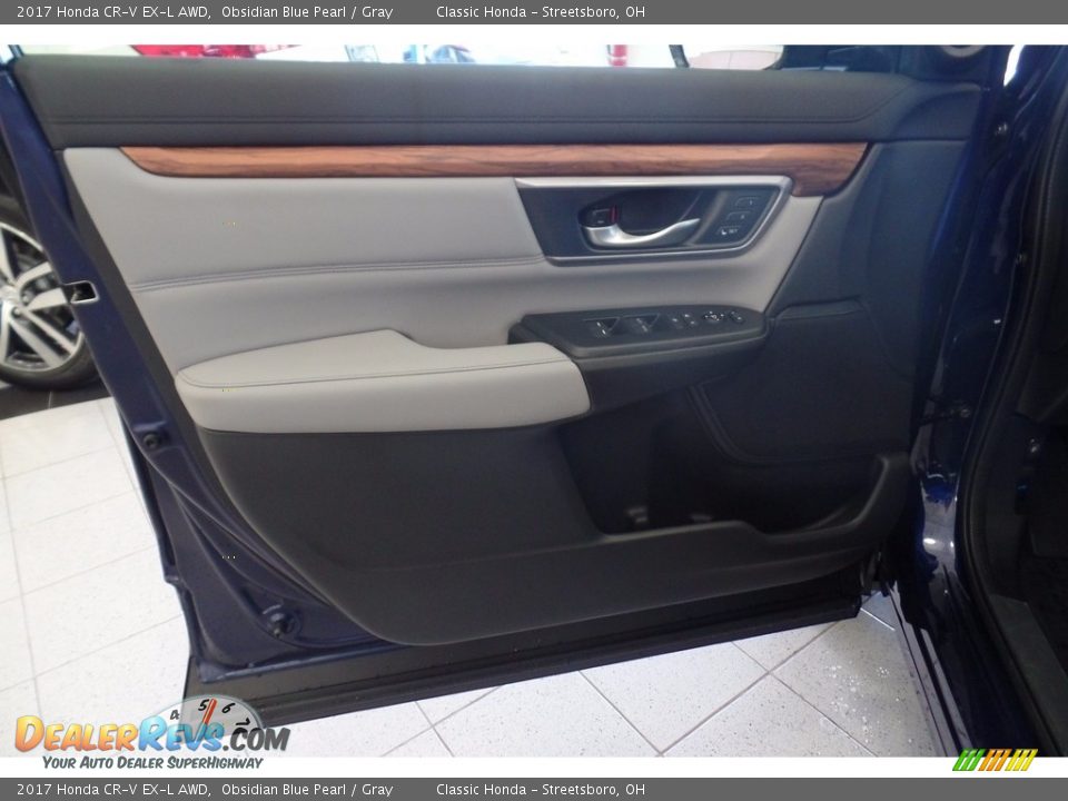 2017 Honda CR-V EX-L AWD Obsidian Blue Pearl / Gray Photo #5
