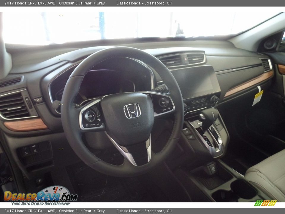 2017 Honda CR-V EX-L AWD Obsidian Blue Pearl / Gray Photo #7
