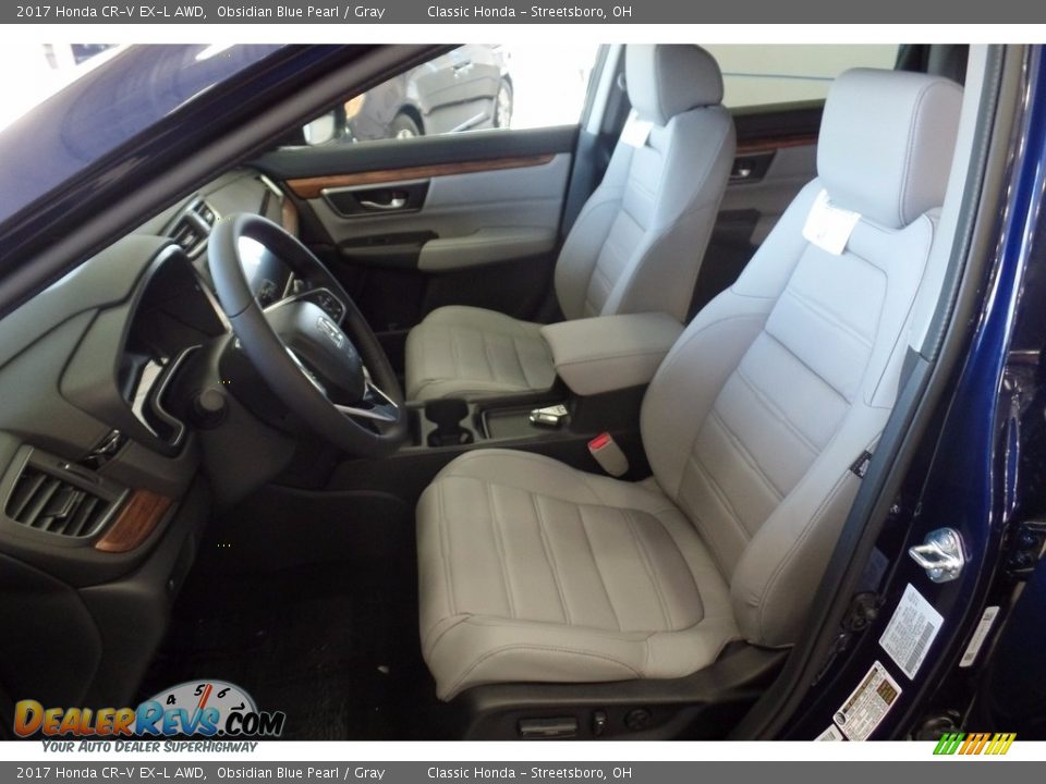 2017 Honda CR-V EX-L AWD Obsidian Blue Pearl / Gray Photo #8