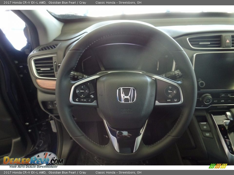 2017 Honda CR-V EX-L AWD Obsidian Blue Pearl / Gray Photo #10