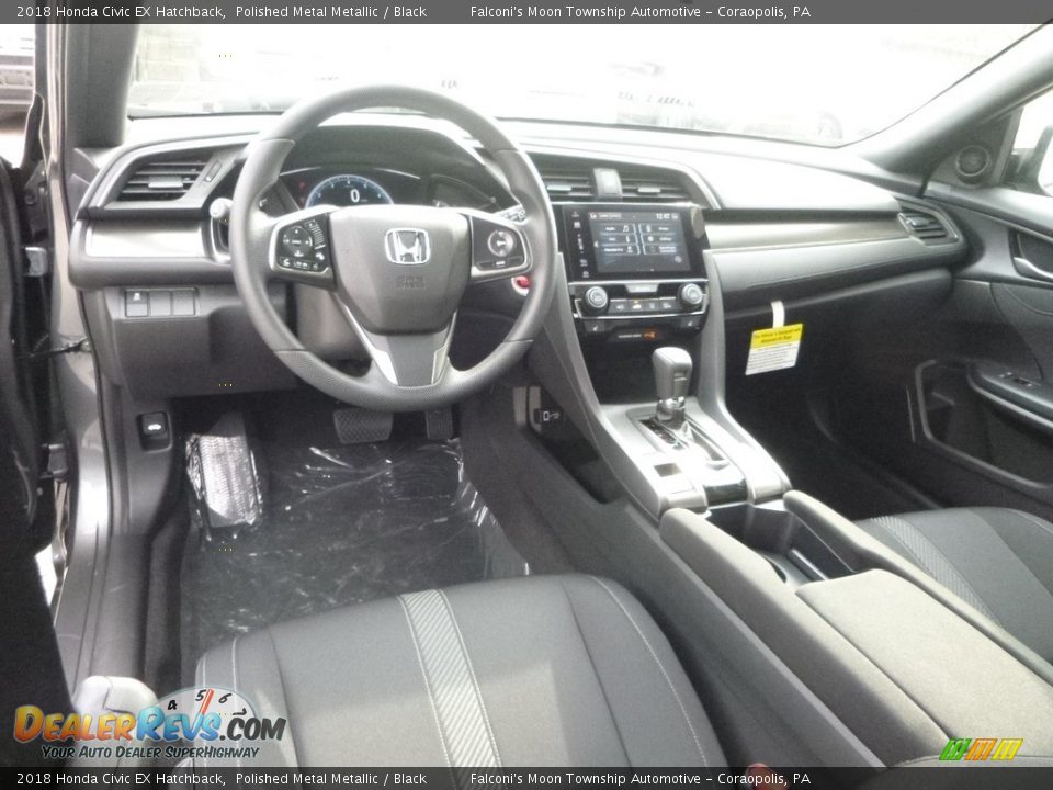 Black Interior - 2018 Honda Civic EX Hatchback Photo #10