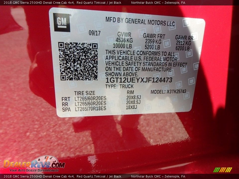 2018 GMC Sierra 2500HD Denali Crew Cab 4x4 Red Quartz Tintcoat / Jet Black Photo #14