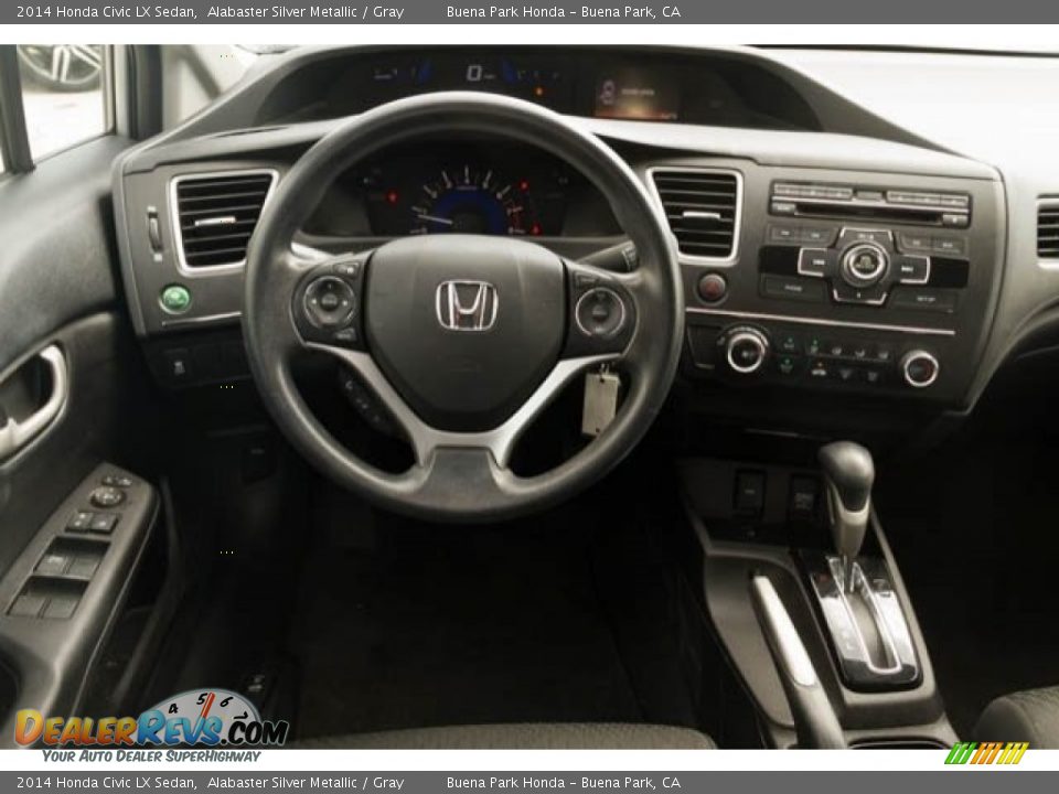 2014 Honda Civic LX Sedan Alabaster Silver Metallic / Gray Photo #5