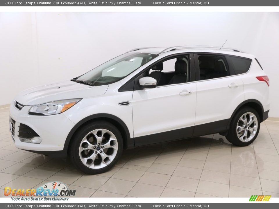 2014 Ford Escape Titanium 2.0L EcoBoost 4WD White Platinum / Charcoal Black Photo #3