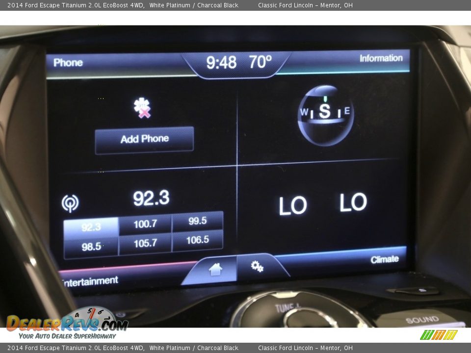 2014 Ford Escape Titanium 2.0L EcoBoost 4WD White Platinum / Charcoal Black Photo #9