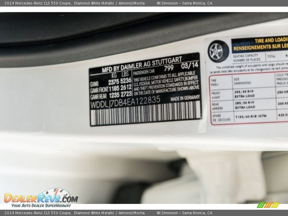 2014 Mercedes-Benz CLS 550 Coupe Diamond White Metallic / Almond/Mocha Photo #15