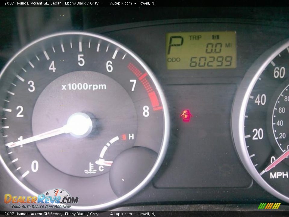 2007 Hyundai Accent GLS Sedan Ebony Black / Gray Photo #5