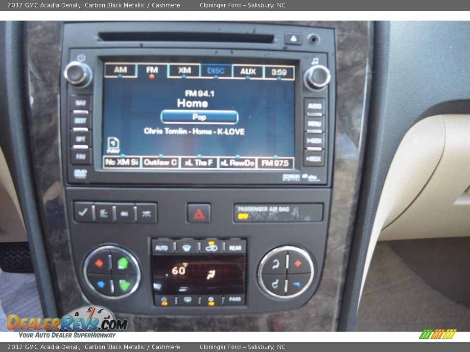2012 GMC Acadia Denali Carbon Black Metallic / Cashmere Photo #20