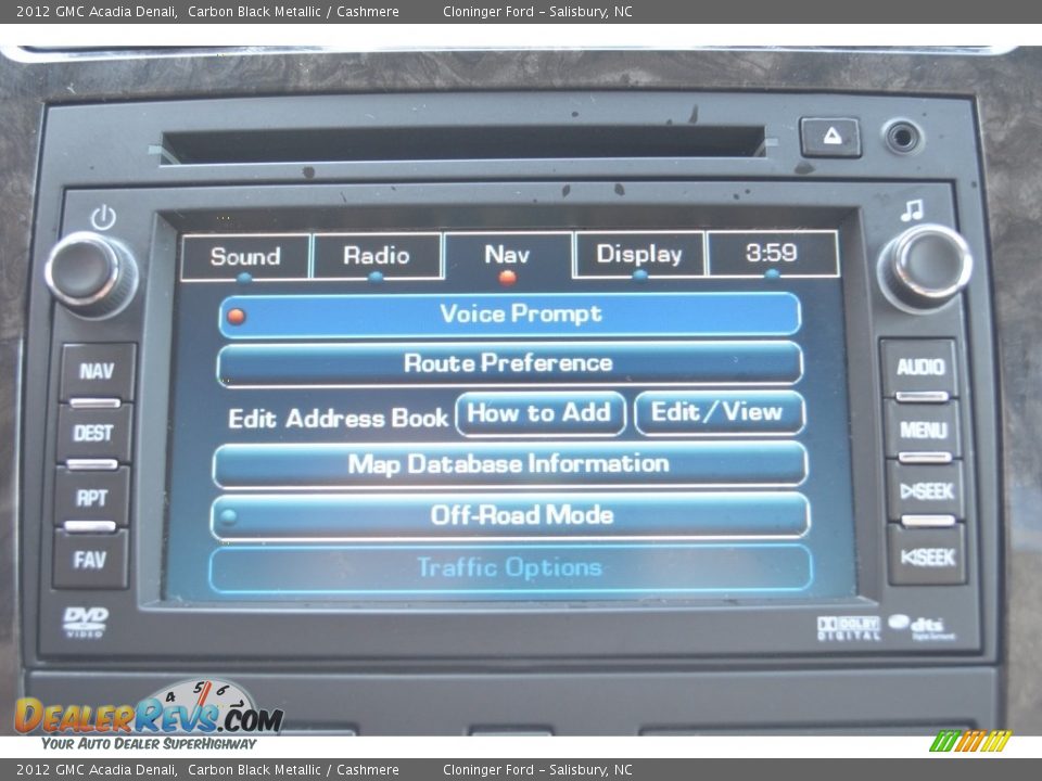2012 GMC Acadia Denali Carbon Black Metallic / Cashmere Photo #21
