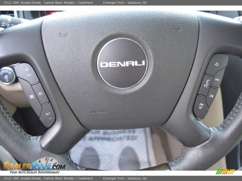 2012 GMC Acadia Denali Carbon Black Metallic / Cashmere Photo #27