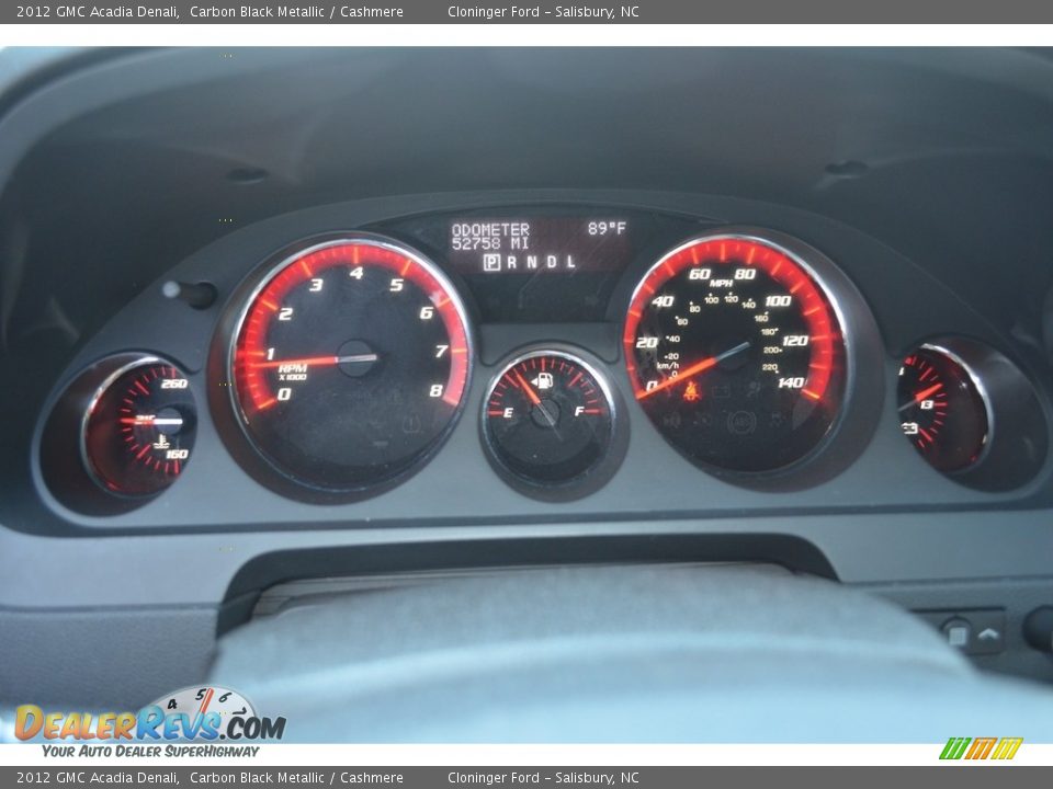 2012 GMC Acadia Denali Carbon Black Metallic / Cashmere Photo #28