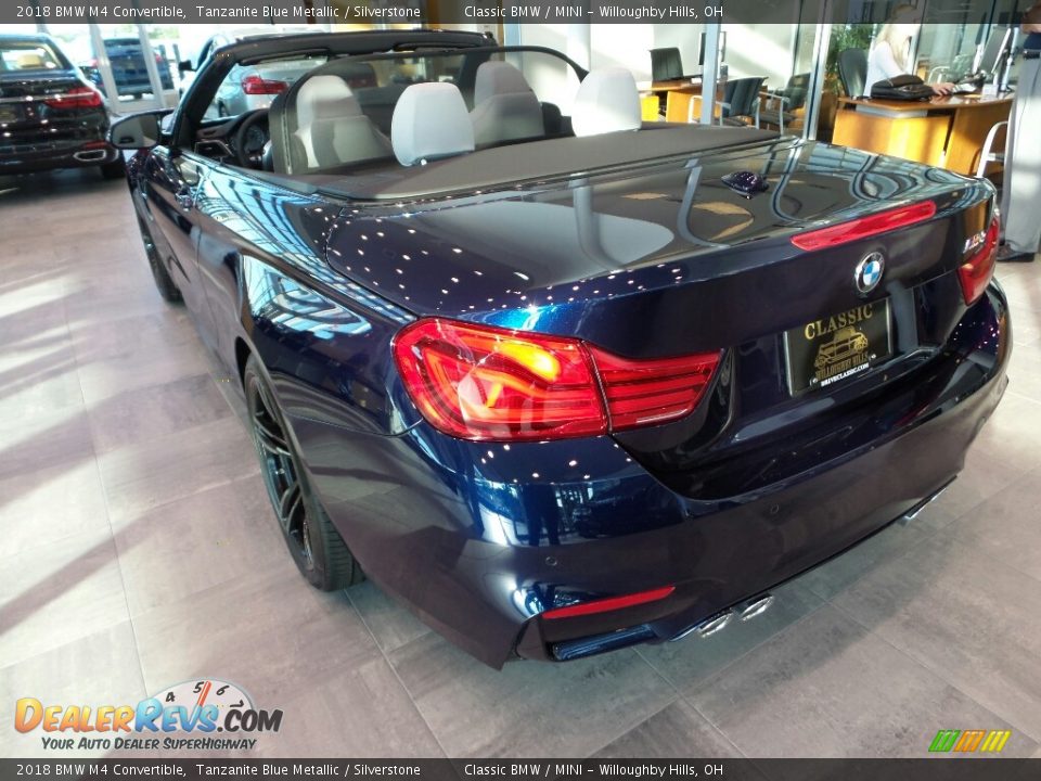 2018 BMW M4 Convertible Tanzanite Blue Metallic / Silverstone Photo #2