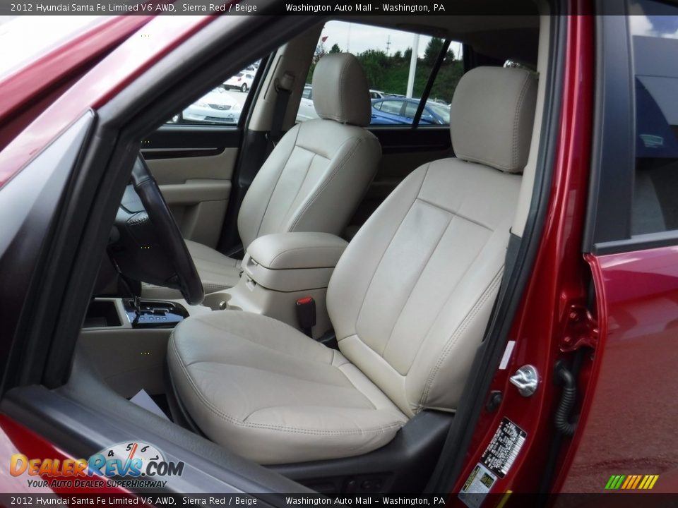 2012 Hyundai Santa Fe Limited V6 AWD Sierra Red / Beige Photo #15