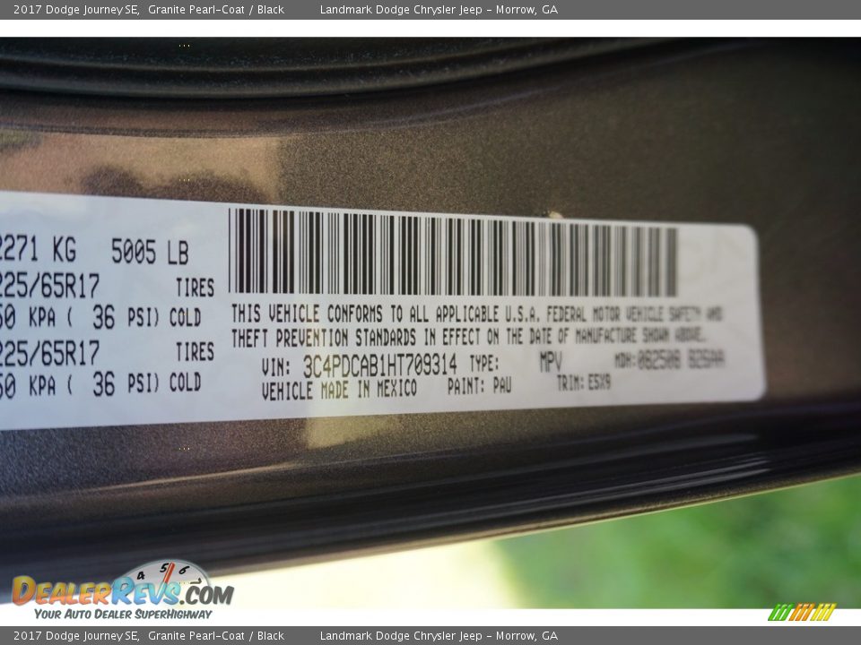 2017 Dodge Journey SE Granite Pearl-Coat / Black Photo #9