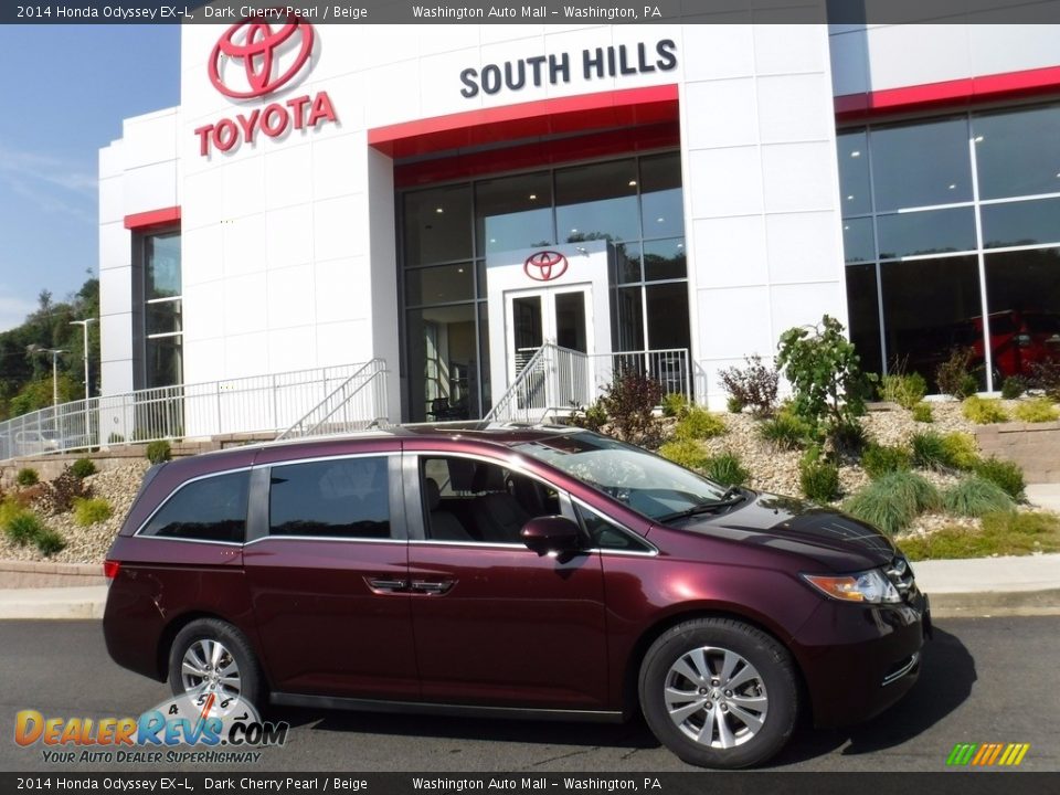 2014 Honda Odyssey EX-L Dark Cherry Pearl / Beige Photo #2