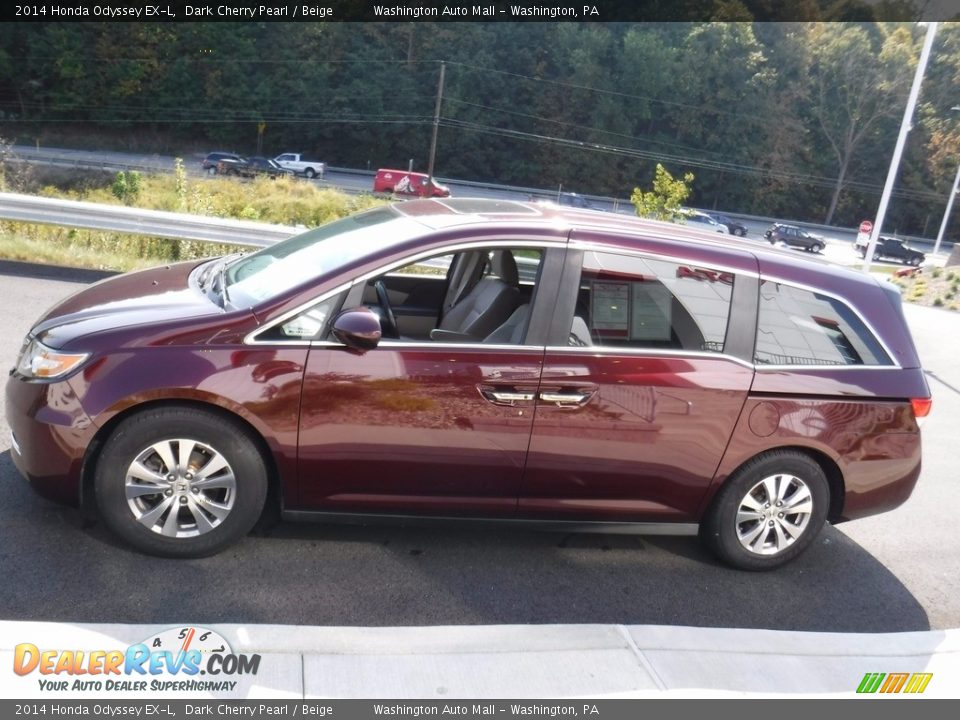 2014 Honda Odyssey EX-L Dark Cherry Pearl / Beige Photo #7