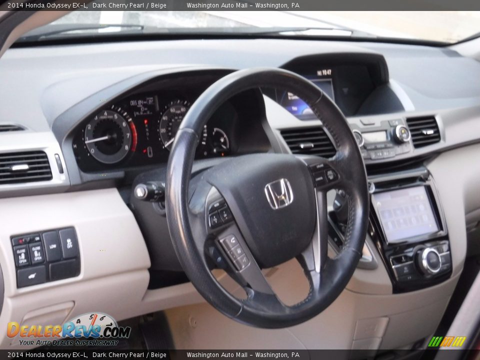 2014 Honda Odyssey EX-L Dark Cherry Pearl / Beige Photo #11