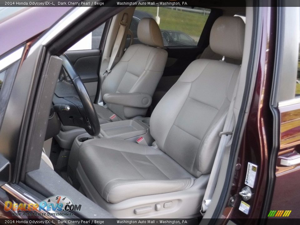 2014 Honda Odyssey EX-L Dark Cherry Pearl / Beige Photo #12