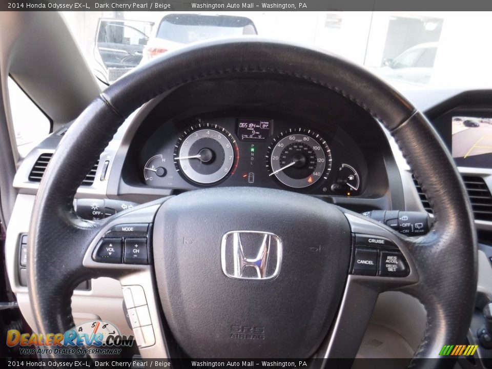 2014 Honda Odyssey EX-L Dark Cherry Pearl / Beige Photo #17
