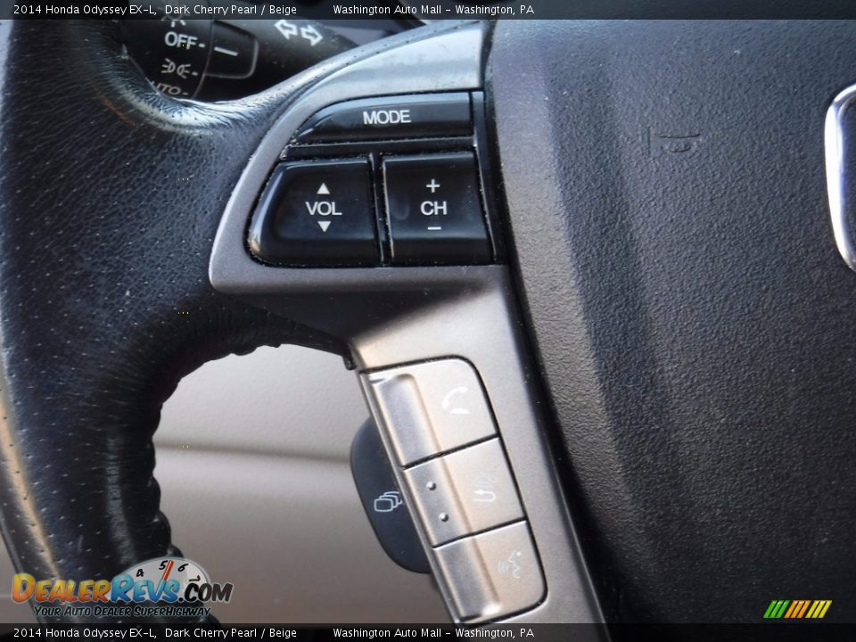 2014 Honda Odyssey EX-L Dark Cherry Pearl / Beige Photo #18