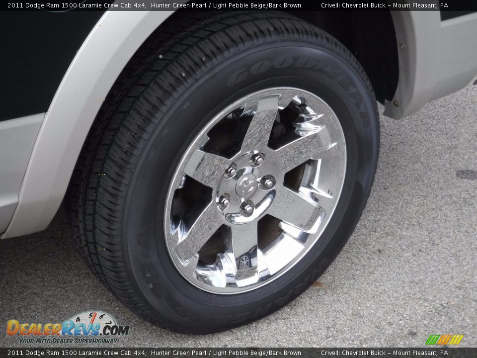 2011 Dodge Ram 1500 Laramie Crew Cab 4x4 Hunter Green Pearl / Light Pebble Beige/Bark Brown Photo #7