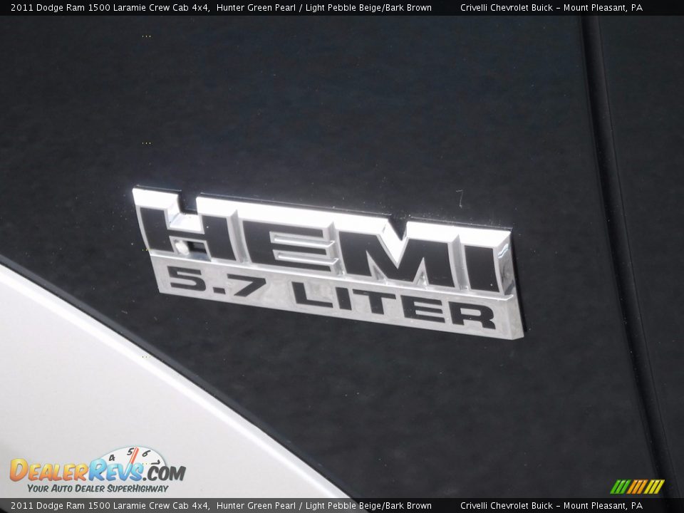 2011 Dodge Ram 1500 Laramie Crew Cab 4x4 Hunter Green Pearl / Light Pebble Beige/Bark Brown Photo #8