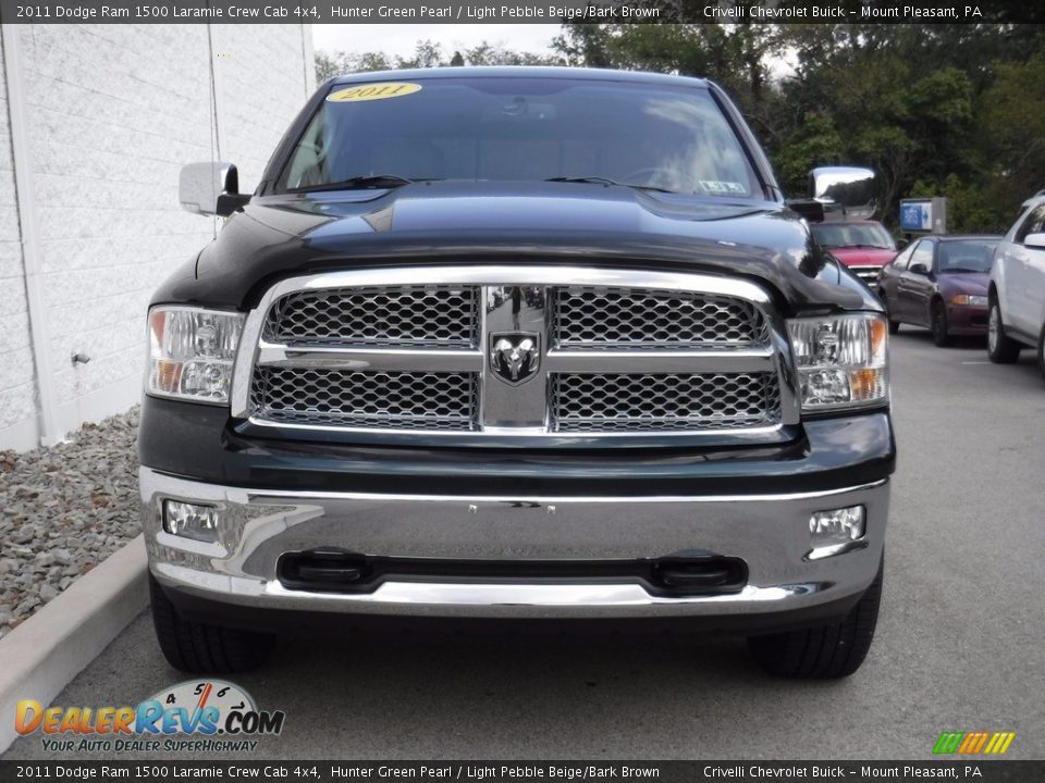 2011 Dodge Ram 1500 Laramie Crew Cab 4x4 Hunter Green Pearl / Light Pebble Beige/Bark Brown Photo #9