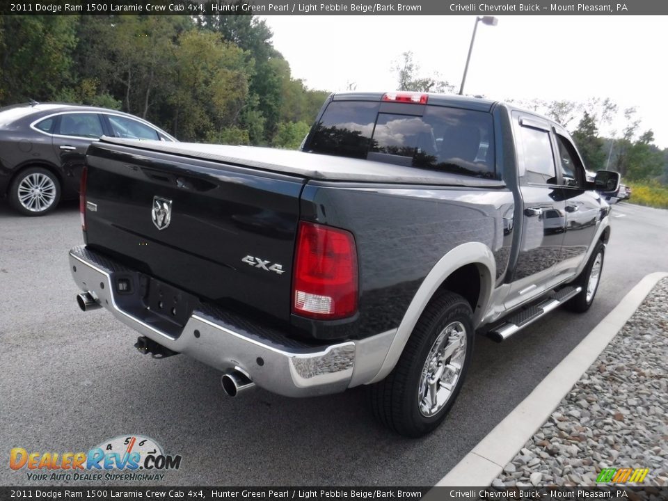 2011 Dodge Ram 1500 Laramie Crew Cab 4x4 Hunter Green Pearl / Light Pebble Beige/Bark Brown Photo #11