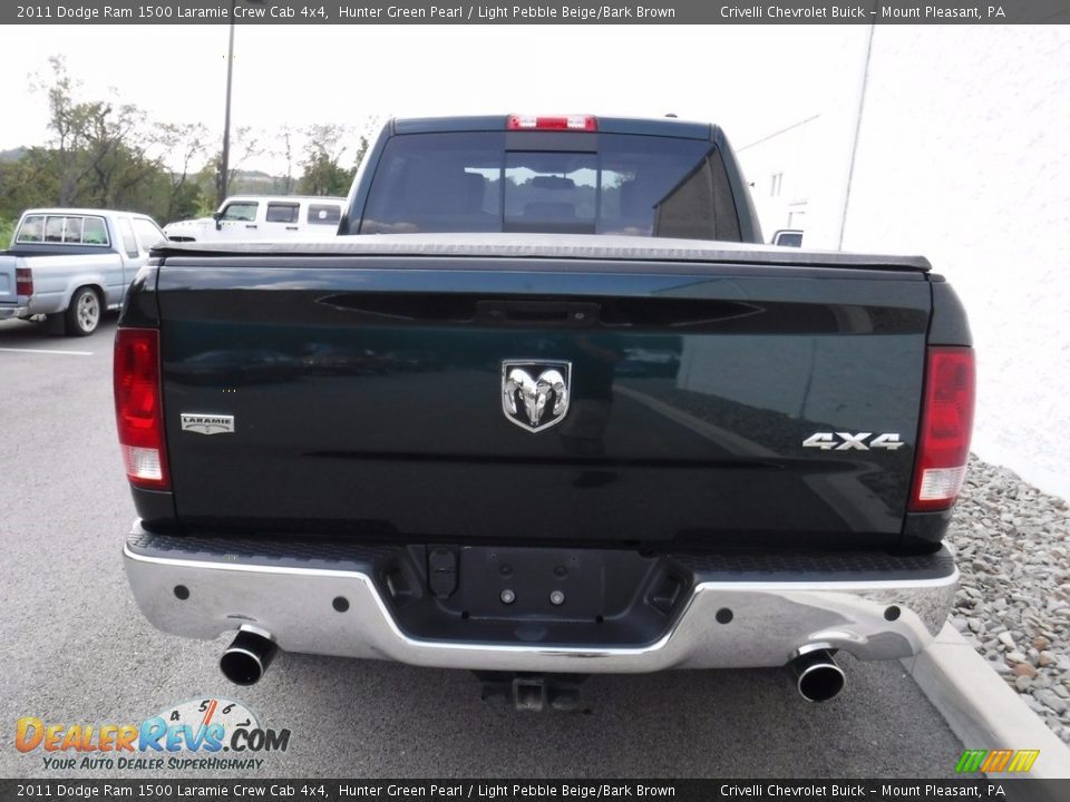 2011 Dodge Ram 1500 Laramie Crew Cab 4x4 Hunter Green Pearl / Light Pebble Beige/Bark Brown Photo #12