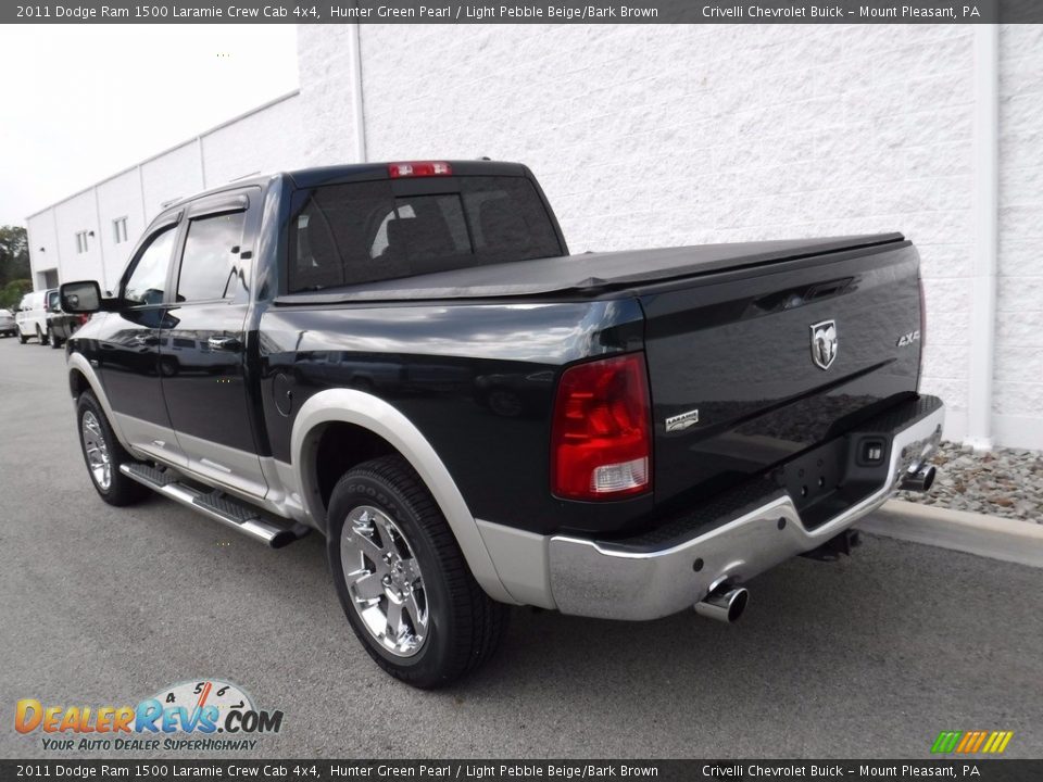 2011 Dodge Ram 1500 Laramie Crew Cab 4x4 Hunter Green Pearl / Light Pebble Beige/Bark Brown Photo #13