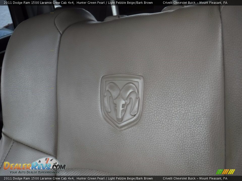 2011 Dodge Ram 1500 Laramie Crew Cab 4x4 Hunter Green Pearl / Light Pebble Beige/Bark Brown Photo #22