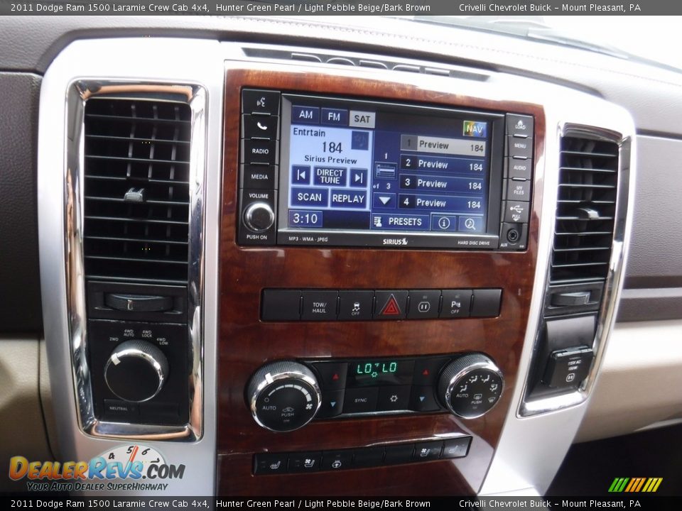 2011 Dodge Ram 1500 Laramie Crew Cab 4x4 Hunter Green Pearl / Light Pebble Beige/Bark Brown Photo #28