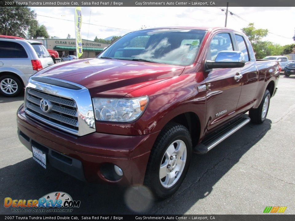 2007 Toyota Tundra Limited Double Cab Salsa Red Pearl / Beige Photo #3