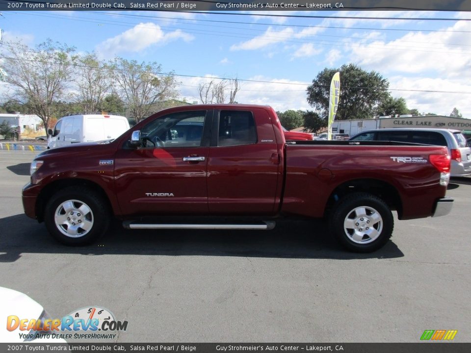 2007 Toyota Tundra Limited Double Cab Salsa Red Pearl / Beige Photo #4