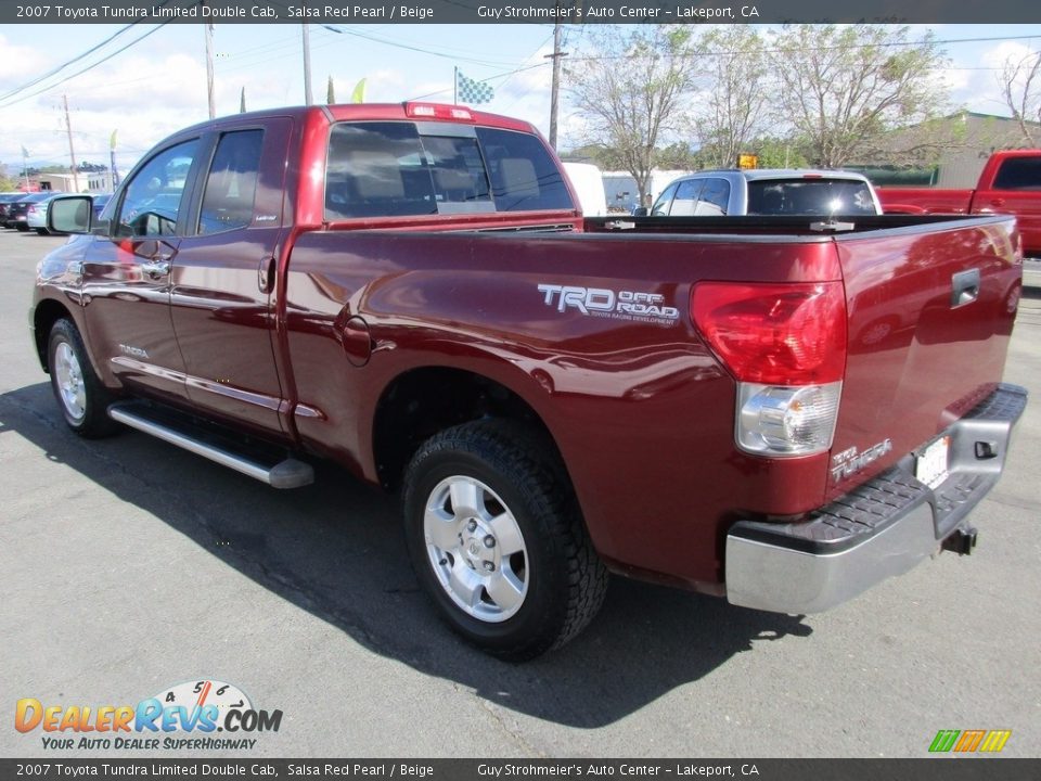 2007 Toyota Tundra Limited Double Cab Salsa Red Pearl / Beige Photo #5