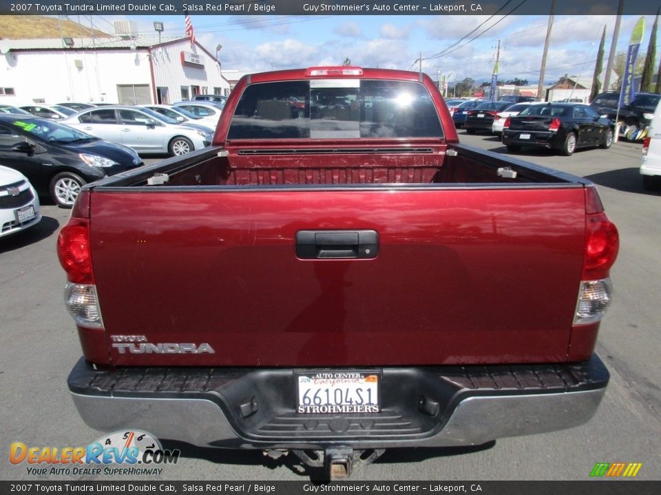 2007 Toyota Tundra Limited Double Cab Salsa Red Pearl / Beige Photo #6
